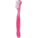 Denture Toothbrush - Double Sided Soft Bristles for Gentle Plaque and Dirt Removal - Ergonomic and Portable Design - Pink - Buy Online on GoSupps.com