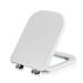 Toilet Seats Soft Close White Loo Lid Quick Release Easy to Clean Bathroom Lid Square Toilet Seats 04D-PP Material (Width 36 Length 44-47) D Little Surprise
