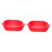 Alipis 2pcs Air Fryer Pan Airfryer Air Fryers Square Round Tray Baking Silicone Bowl Washable Accessories Redx2pcs 24X19.5X5CMx2pcs