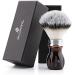 Jag shaving brush made of synthetic hair with synthetic resin handle in black and red for wet shaving