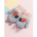 Kids Toddlers Knitted Gloves Mittens with String | Fleece Lined Winter Warm Mittens | Cartoon Cosy Full Finger Gloves | Xmas Gift for Ages 0-3 | Gray - Buy Online on GoSupps.com