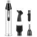 Ear Nose Hair Trimmer for Men Women 4 in 1 Electric Facial Hair Trimmer Professional Waterproof for Nose Ear Eyebrow Beard USB Rechargeable (Silver)