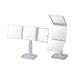 HORIUCHI Trifold Vanity Mirror - Styling Stand Makeup Mirror Made in Japan with 360 Degree Full View  2X Magnifying  and Three-Sided Design (Silver)