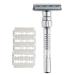 Torribala classic razor double-edged rotated opening t-shaped 9 speed radical setting front razor 5 blades and storage box without base
