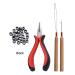 200pcs Silicone Micro Rings Hair Extensions Kit - Pliers, Hook, Threader & Links (Black) - Buy Online on GoSupps.com