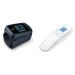 Beurer FT 85 Contactless digital infrared thermometer fast fever thermometer for hygienic measurement of body temperature on the forehead & Po 45 pulseximeter measurement of spo2 pulse and PI without app networking bundle with pulse oximeter