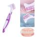 Premium Denture Cleaning Brush Set | Ergonomic Multi-Layered Brushes for False Teeth Care | Portable Double-Sided & Easy Grip - Orange - Buy Online on GoSupps.com
