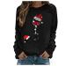 Kiasebu Fall Sweatshirts for Women, Womens Long Sleeve Tops Dressy Casual Wine Bottle Print Christmas Shirts Pullover Sweater XX-Large Black