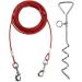 Tie Out Cable with Spiral Ground Stake - Heavy Duty Stake Sturdy and Secure - Outdoor Yard Camping Dog Leash Puppy Pet - Anchor Point with Spring Loaded Clip (16ft (5m)) - Buy Online on GoSupps.com