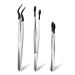 TAMOSH 3 Pack Non-Marring Tweezers with Silicone Tip Rubber Tweezers with Curved Tip Flat Tweezers Laboratory Tweezers