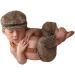 Gwwfe Newborn Photography Props Baby Boy Girl Photo Shoot Outfits Knitted Crochet Costumes Cap & Rompers Brown