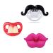 INTATIKOO Funny Baby Pacifiers Kissable Mustache Pacifiers  Lips Pacifiers for Girls  Toddlers Cutes Pacifiers  BPA Free (3 Pacifiers) Color 01