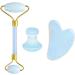 Buy Type 5 Blue Jade Massage Roller & Gua Sha Set - Anti-Wrinkle Facial Massager for Lifting & Relaxation - International Shipping Available - Buy Online on GoSupps.com