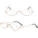 Fashion Half-Moon Reading Glasses for Men & Women | Anti Eyestrain Metal Half Frame Eyeglasses in Gold - Size 1.5x - Buy Online on GoSupps.com