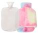 MYAMIA 2L PVC Hot Water Bottle With Plush Cover Hot Water Bag Winter Foot Warmer-Colorful