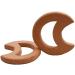 Wendysun 5pcs Cartoon Wood Baby Teether - Natural Animal Full Moon Shape Teething Nursing Beech Teether DIY Pendant Toy - Buy Online on GoSupps.com