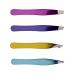 Onyx Professional 4 Pack Mini Tweezers Set for Shaping Eyebrows Removing Splinters Blackheads Eyelash Tweezers Travel Tweezer Set