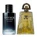 Savage Cologne for Men + PI by Genius Cologne for Men Eau De Toilette Spray 3.4 Fl Oz each (Pack of 2)