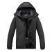 FTIMILD Men's Ski Jacket Waterproof Warm Winter Mountain Windbreaker Hooded Raincoat Snow Jackets Black N02 X-Large