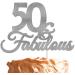 50 & Fabulous Birthday Cake Topper with Bold Swirly Design for 50th Birthday Celebration Made in UK - Silver - Buy Online on GoSupps.com