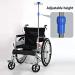 Adjustable Height IV Pole for Wheelchair 4 Hook Iv Bag Holder Stand Stainless Steel for Hospital and Home Care - Buy Online on GoSupps.com