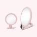 10X Handheld Magnifier Double Sided Folding Makeup Mirror Portable Handheld Mirror with Adjustable Handle(Pink) - Buy Online on GoSupps.com