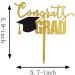 Gold Acrylic Congrats Grad Cake Topper for 2024 Graduation Party Decorations - Buy Online on GoSupps.com