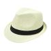 NAVISIMA 1920s Panama Style Fedora Hats for Adult Men Women and Kids - Sun Fedora Hat with Band - Trilby Summer Beach Hat Beige Medium