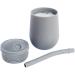 ez pz Mini Cup + Straw Training System - Pediatrician-Designed 100% Silicone Cup for Infants & Toddlers - Gray - 9 Months - Buy Online on GoSupps.com