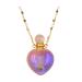 ANGEL AURA Healing Heart-Shaped PERFUME BOTTLE Necklace with 14k Gold Plated Tourmaline Chain - Fill with Perfume Essential Oils + Magical Oils