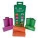 TidyZ 240 DOGGY BAGS WITH TIE HANDLES POCKET PACK RAINBOW COLOURS (12 rolls of 20 bags)
