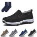 LELEBEAR Breathable Orthopedic Travel Plimsolls Men's Orthopedic Travel Shoes Breathable Comfortable Casual Travel Shoes 7.5 Black