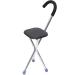 Walking Stick with Seat Cane Portable 2-in-1 Crutches Stainless Steel Lightweight Folding with 3-Legged Stool Elderly Travel Walking Black Walking Sticks for Elderly Gift