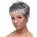 Lady Silver Grey Short Curly Wigs For Woman Synthetic Full Hair Natural Wavy Fluffy Granny Costume Wig 8" 80G