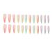 24Pcs Long Almond Press-On Nails | Rainbow Ice Cream French Tip Acrylics | Candy Colors for Women & Girls - Buy Online on GoSupps.com