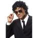 Wiwige Mens Short Curly Wig Black Synthetic Rocker Wig California Halloween Costume Culture Wet Look Wig