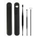 XIDAJIE Ear Wax Pickers Stainless Steel Earpick Wax Remover Spoon Spiral Ear Curette B Black