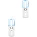 Healeved 2pcs Nano Water Replenishing Instrument Handy Face Sprayer Mini Face Steamer Hydrator White Plastic
