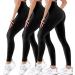 Hmuuo 3 Pack Leggings for Women Butt Lift High Waisted Tummy Control No See-Through Yoga Pants Workout Running Leggings 01#-3black Large-X-Large