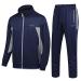 PUMPITU Men's Casual Athletic Tracksuit Long Sleeve Sweatsuit Set Full Zip Running Sports Jacket and Pants 2 Piece Outfits Navy+gray X-Large