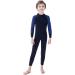 Dark Lightning 3/2mm Kids Wetsuit for Boys and Girls, Neoprene Thermal Swimsuit, Toddler/Junior/Youth One Piece Wet Suits for Scuba Divingkeboarding, Full-Blue X-Small