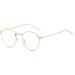 Migoo Classic round blue light filter glasses without strength metal frame retro glasses frames nerd glasses unisex (men/women) gold anti-blue light