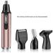 4 in 1 USB Rechargeable Nose Hair & Eyebrow Trimmer - Waterproof Travel-Friendly Hair Grooming Tool in Gold - Buy Online on GoSupps.com