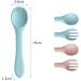 Vicloon Baby Fork and Spoon Set - 4 Pcs Silicone Feeding Training Spoon & Fork for Kids, Toddlers, Children, Infants - Blue/Pink - Buy Online on GoSupps.com