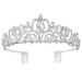 Halloween Silver Crowns for Women Rhinestone Weddings Birthdays Parties Girls' Princess Queen with Combs 1 Pack