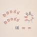 Medium French Glitter White Tip Press on Nails - 24Pcs | Glossy False Nails for Women - W325 - Buy Online on GoSupps.com