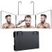 XKWL Rechargeable 3 Way Trifold Mirror with Light  360  Barber Mirror for Self Hair Cutting  Hair Styling  Shaving  Grooming  Dye Hair and Makeup  Light and Height Adjustable (Black) Ab-black