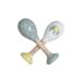 Kindsgut Wooden Rattles Set - 2 Musical Instruments for Babies | High-Quality Travel-Friendly Elephant & Triangle Design in Subtle Colors - Buy Online on GoSupps.com