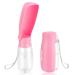 JOPHEK 550ML portable pet drinking bottle 180 foldable dog cat pets leak -proof water bottle dog cats bottle with activated carbon filter for walking daily travel camping rosa 550ml