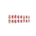 24PCS Medium Square French False Nails with Floral Designs - Nude Pink Acrylic Nail Tips for Women - Glossy Full Cover Press on Nails - Buy Online on GoSupps.com